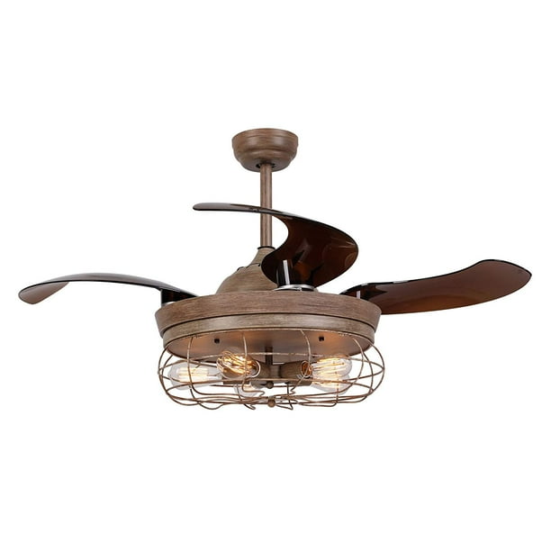 Cattle Feed Print Round Wood Fan//Light Pull